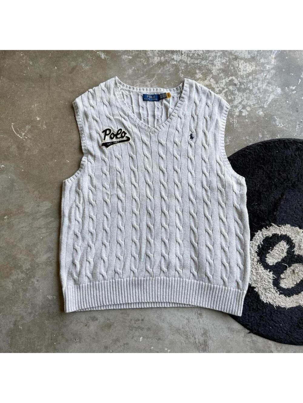 Y2K Polo Ralph Lauren Cable Knit Sweater Vest